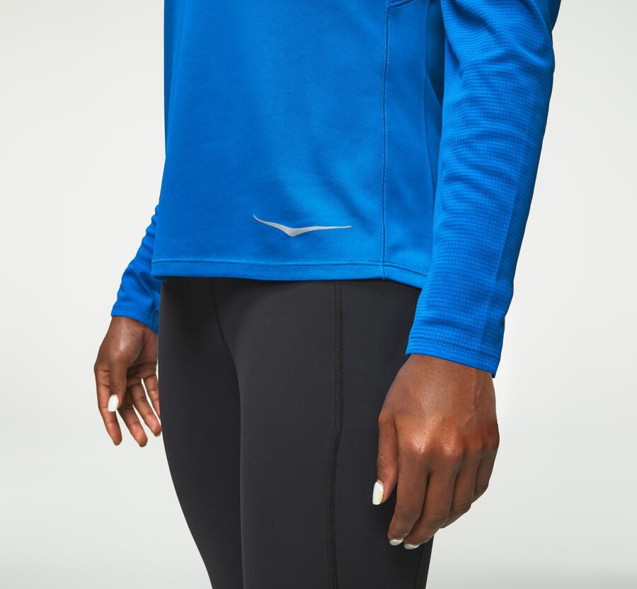 Hoka One One Top Dame - Performance Lang Sleeve - Blå - 817350IKP